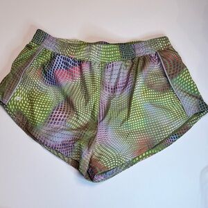Fabletics XL Multicolor Grid Print Running Shorts Athletic Workout Line